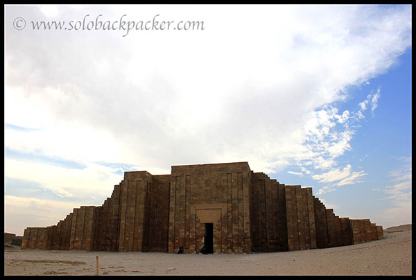 The enclosure wall and entrance to the colonnade 