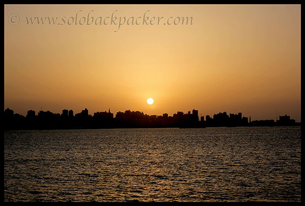 Sunset along the Mediterranean Coast in Alexandria