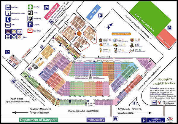 Map of Chatuchak Weekend Market, Bangkok