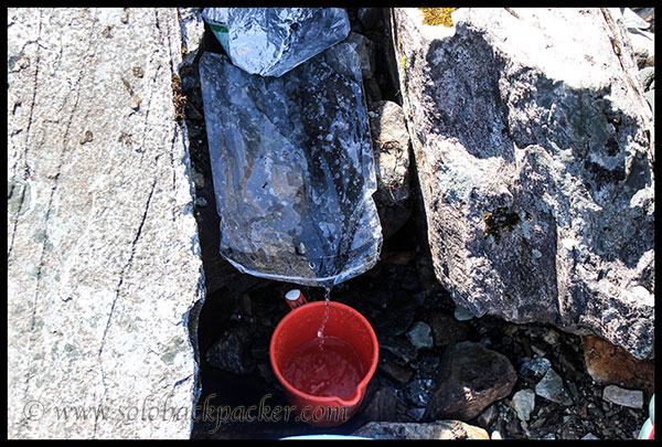 A small water source , 1 km away from Bhagwabasa