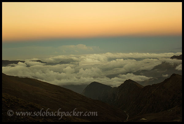 Sunrise above the valley