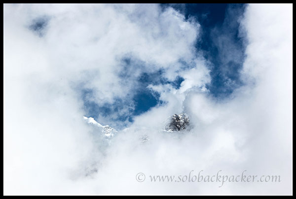 Trishul and Kali Dak Peaks Popping Out from the Clouds