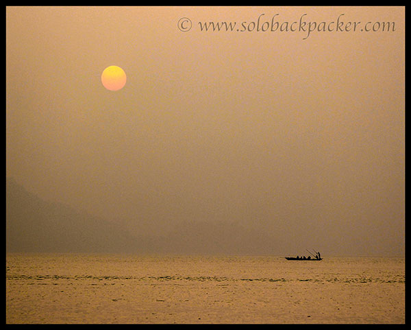 Sunset on the bank of Brahmaputra River