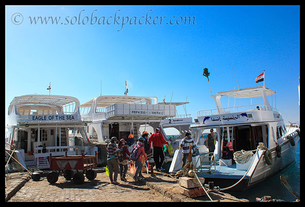 Boarding the yacht