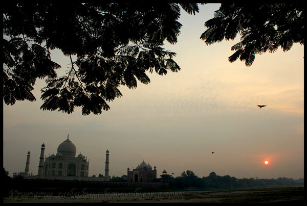 Sunset From Mehtab Bagh, behind Taj Mahal in Agra