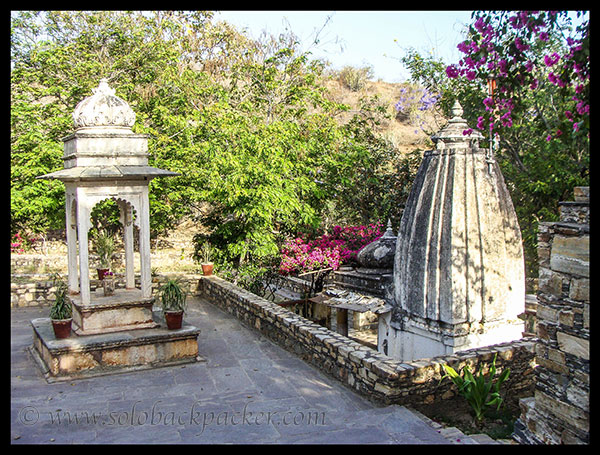 Left is Chetak Samadhi, Right is a Temple