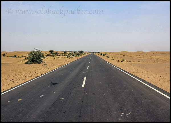 Unending Road in The Desert