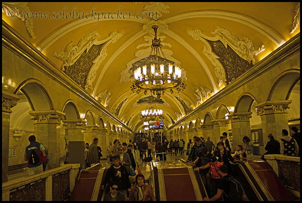 Inside Komsomolaskaya Metro Station