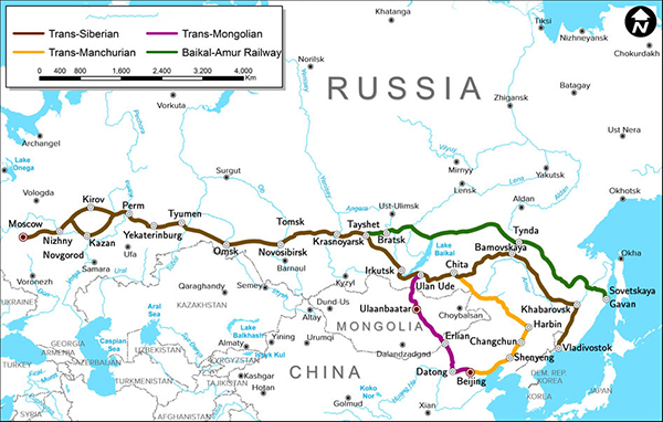 Trans-Siberian Railway Map