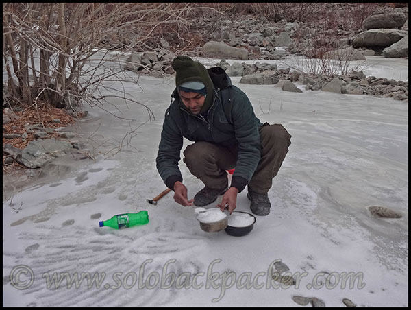 Collecting Ice to Get Some Water