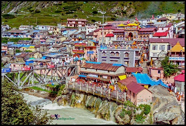 Badrinath Town And Alaknanda River