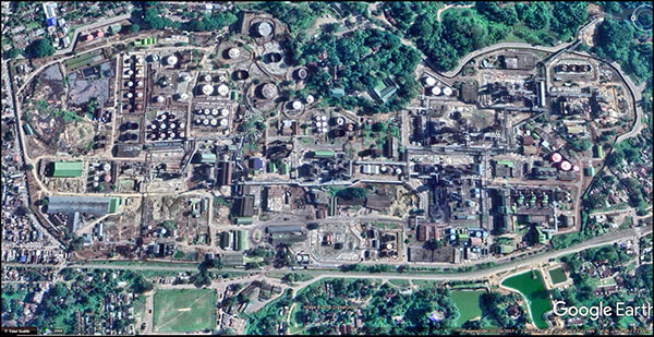 Google Earth View of Digboi Oil Refinery
