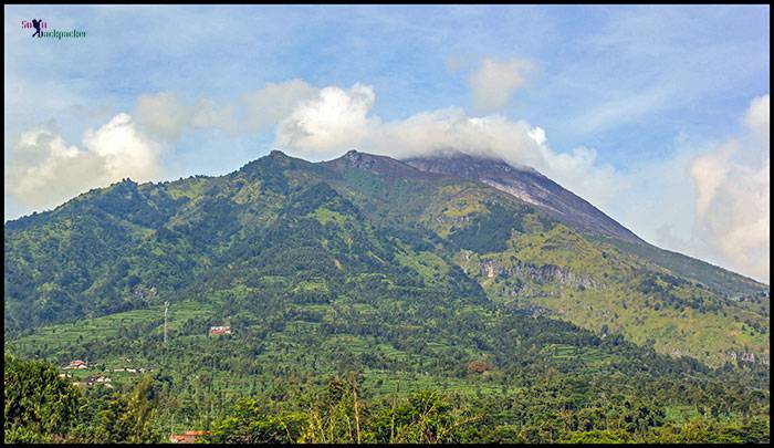 Mount Merapi Rising Above The Selo Village