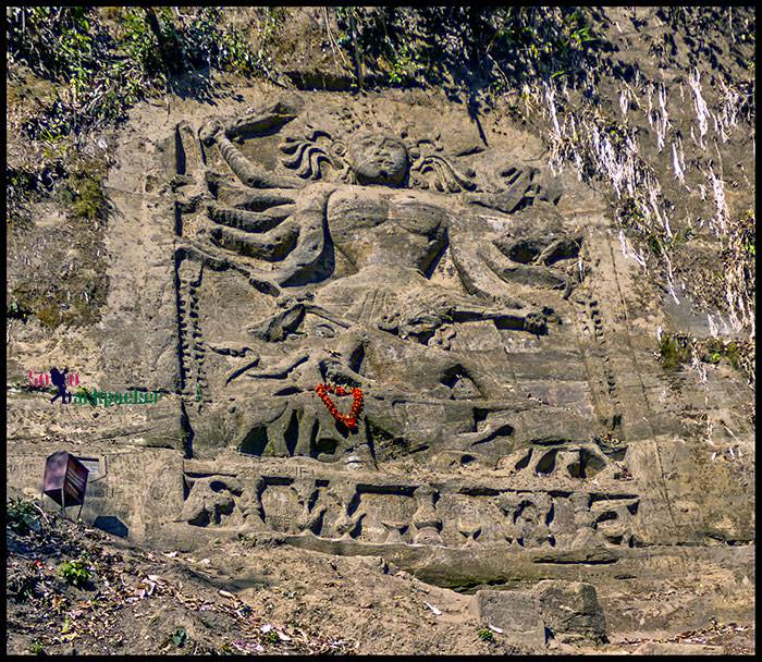 Maa Durga Image in a Stone Carving at Chabimura 