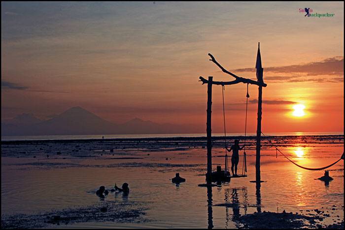 Famed Sunset Beach at Gili Trawangan