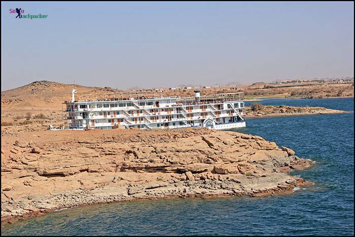 A Nile Cruise at docked at Abu Simbel