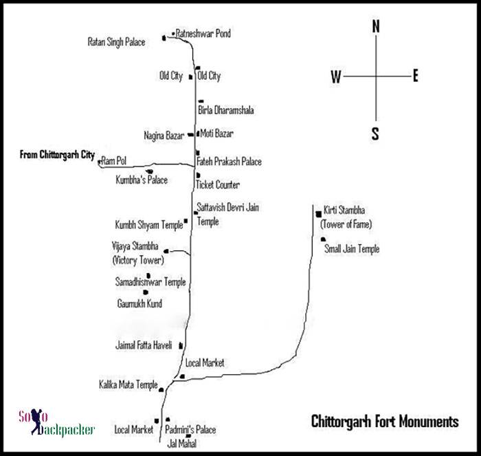  A Guide Map of Chittorgarh Fort