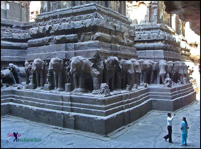 Elephant Carvings at Kailasa Temple