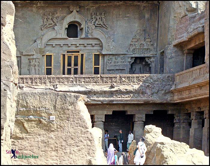 Facade of Cave 10 Chaitya Vihar 