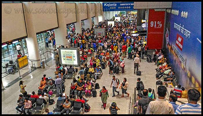 A Crowded Morning at Delhi Airport