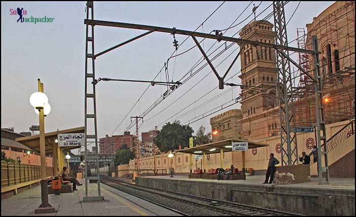 A Metro Station Platform Indicating El-Marg Direction @ Mar Girgis Metro Station