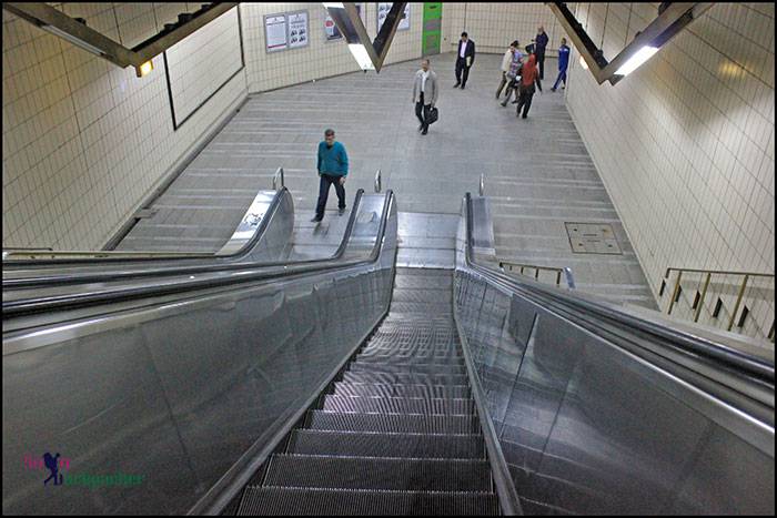 Entering a Metro Station