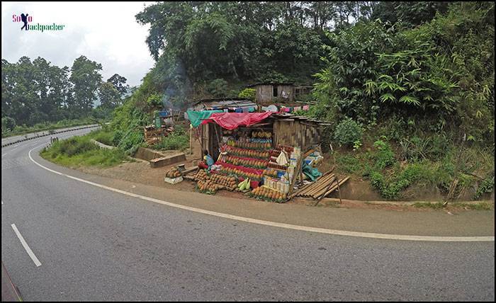 Pineapple Selling Shop at Guwahati Shillong Highway