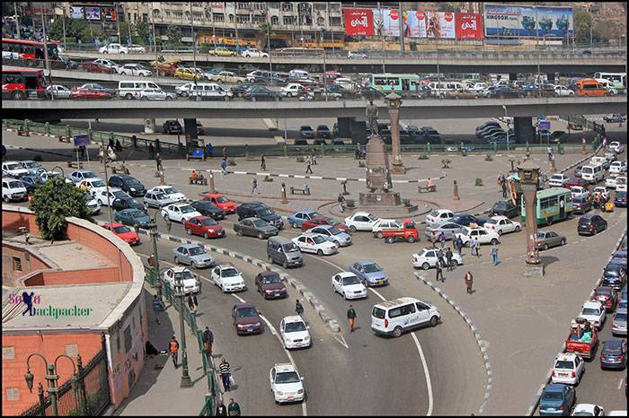 Traffic Jam Behind Egyptian Museum in Cairo